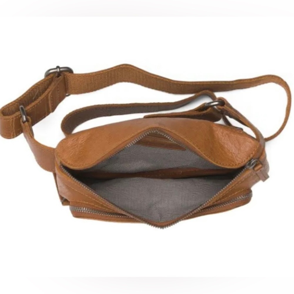 Leather bag Fanny pack cross body bag Spikes & Sparrow bag brandy color leather - Picture 9 of 10